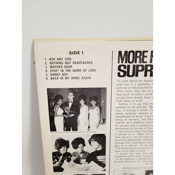 Vintage 1965 More Hits By The Supremes Vinyl Record TESTED WORKS - Picture 4 of 12